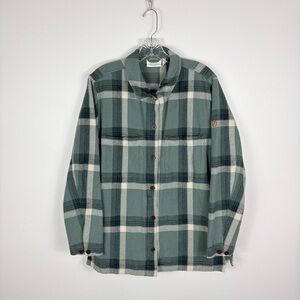 Fjallraven Green Plaid Button-Down Shirt Jacket
